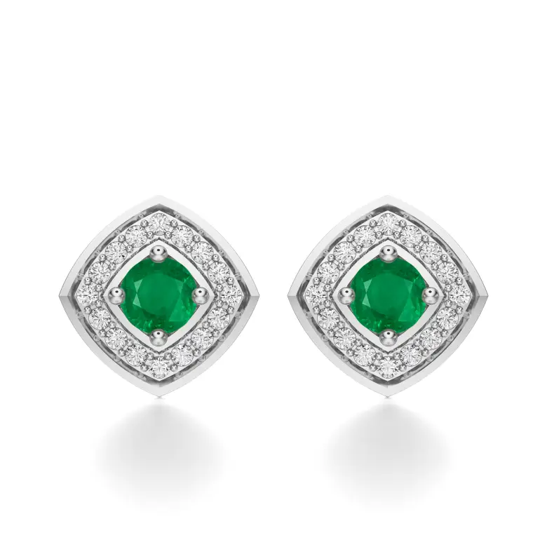 Kolczyki ze szmaragdem białe złoto AJK_008